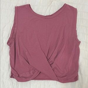 Elegant Mauve Twist Front Tank Top